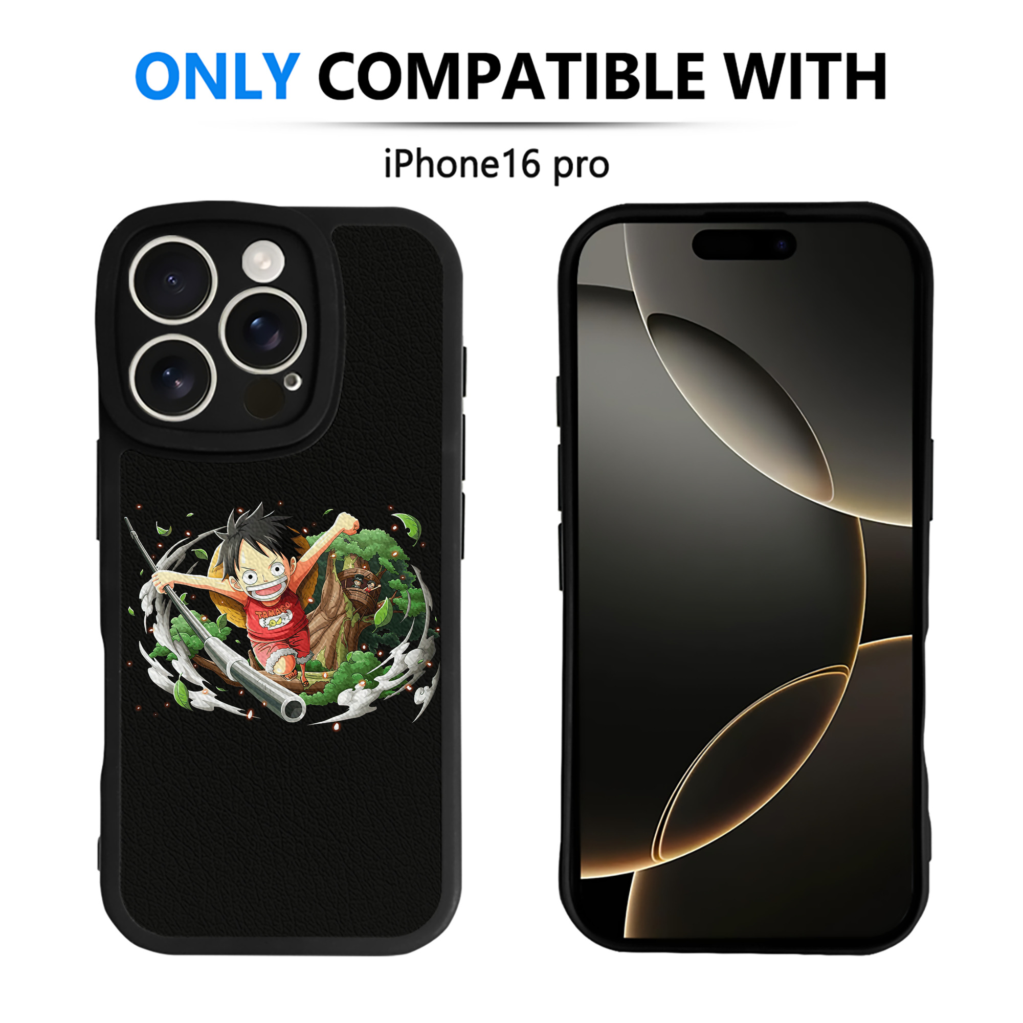 （画像用） ワンピース モンキー・D・ルフィ ONE PIECE Monkey D. Luffy 【iPhone 16シリーズ対応】シリコンスマホケース（レザー調） 材質：シリコン